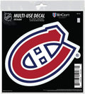 Montreal Canadiens 6 Inch Decal Sticker, Flat Vinyl, Die Cut, Primary Design, Full Adhesive Backing