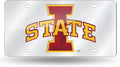 Iowa State University Cyclones Premium Laser Cut Tag License Plate, Mirrored Acrylic Inlaid, 12x6 Inch