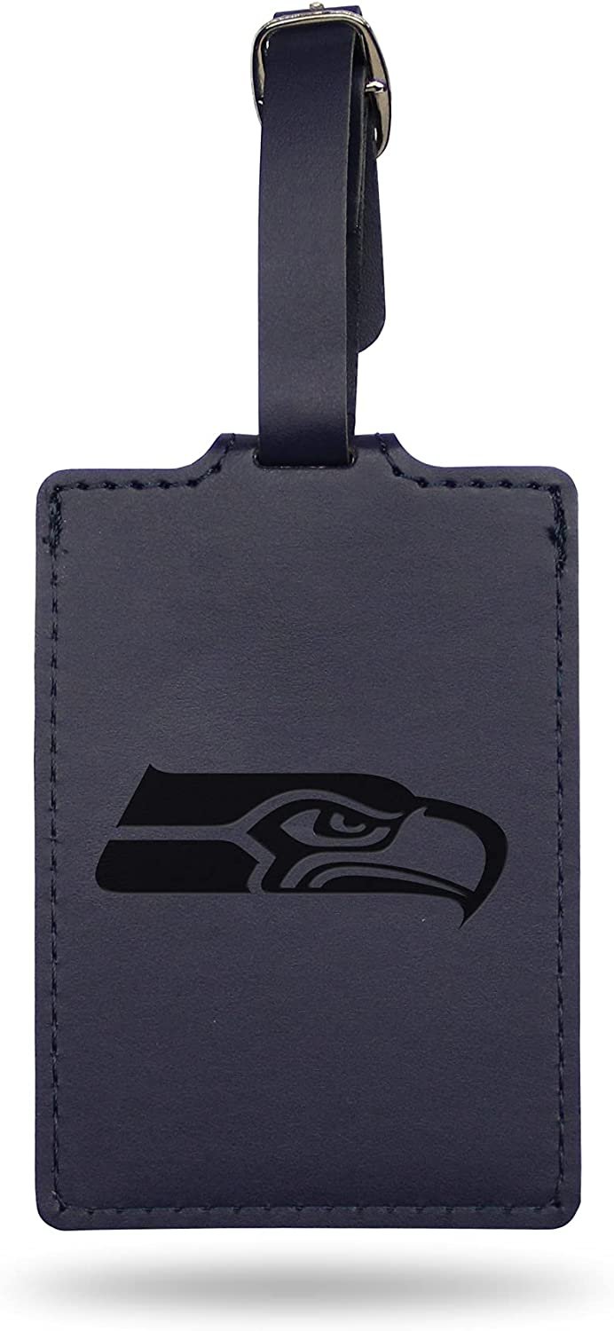 Seattle Seahawks Luggage Bag Tag Laser Engraved Ultra Suede Includes ID Card
