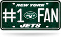 New York Jets Metal Auto Tag License Plate, #1 Fan Design, 12x6 Inch