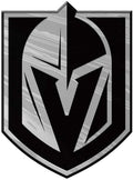 Vegas Golden Knights Auto Emblem, Plastic Molded, Silver Chrome Color, Raised 3D Effect, Adhesive Backing