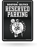 Boston Celtics Metal Parking Novelty Wall Sign 8.5 x 11 Inch Carbon Fiber Design
