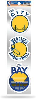 Golden State Warriors Triple Retro Throwback Spirit Decals Flat Vinyl Auto Home Sticker Sheet Basketball