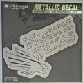 University of North Texas Mean Green Decal Sticker, Die Cut, 12 Inch, Chrome Shimmer Design, All Surface, Full Adhesive Backing, Officially Licensed