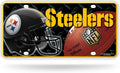 Pittsburgh Steelers Metal Auto Tag License Plate, Helmet Design, 12x6 Inch