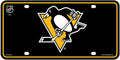 Pittsburgh Penguins Metal Tag License Plate Novelty 12x6 Inch Black Design