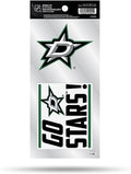Dallas Stars 2-Piece Double Up Die Cut Sticker Decal Sheet, 4x8 Inch