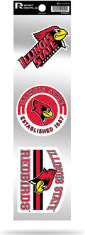 Illinois State Redbirds Triple Retro Throwback Spirit Decals Flat Vinyl Auto Home Sticker Sheet University of