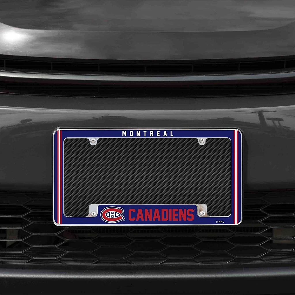 Montreal Canadiens Metal License Plate Frame Chrome Tag Cover Alternate Design 6x12 Inch