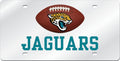 Jacksonville Jaguars Premium Laser Cut Tag License Plate, Football, Mirrored Acrylic Inlaid, 6x12 Inch