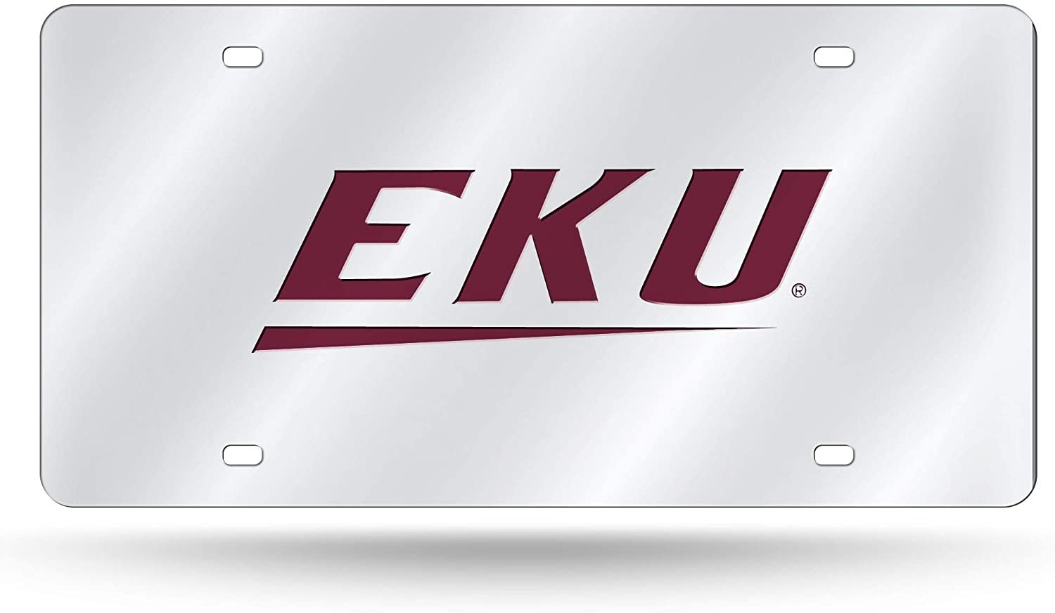 Eastern Kentucky University Colonels Laser Cut Tag License Plate, Mirrored Acrylic Inlaid, 12x6 Inch