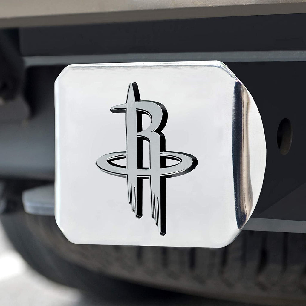 Houston Rockets Hitch Cover Solid Metal with Raised Chrome Metal Emblem 2" Square Type III