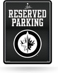 Winnipeg Jets Metal Parking Novelty Wall Sign 8.5 x 11 Inch Carbon Fiber Design