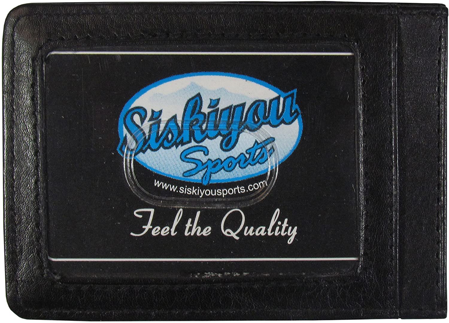 New York Rangers Black Leather Wallet, Front Pocket Magnetic Money Clip, Printed Logo