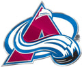 Colorado Avalanche Auto Emblem, Aluminum Metal, Embossed Team Color, Raised Decal Sticker, Full Adhesive Backing