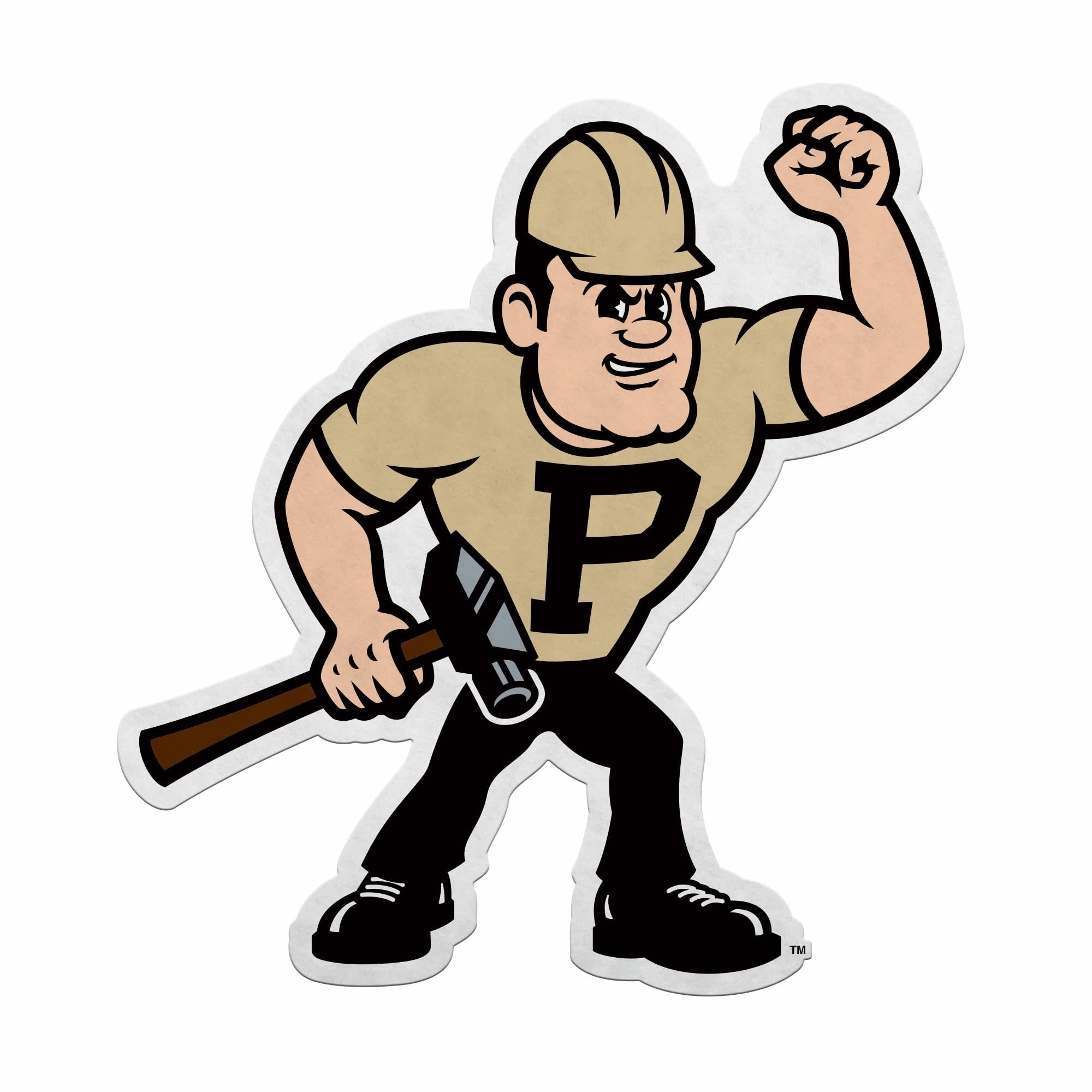 Rico Industries NCAA Purdue Boilermakers Mascot Purdue Pete Shape Cut Pennant - Home and Living Room Décor - Soft Felt EZ to Hang