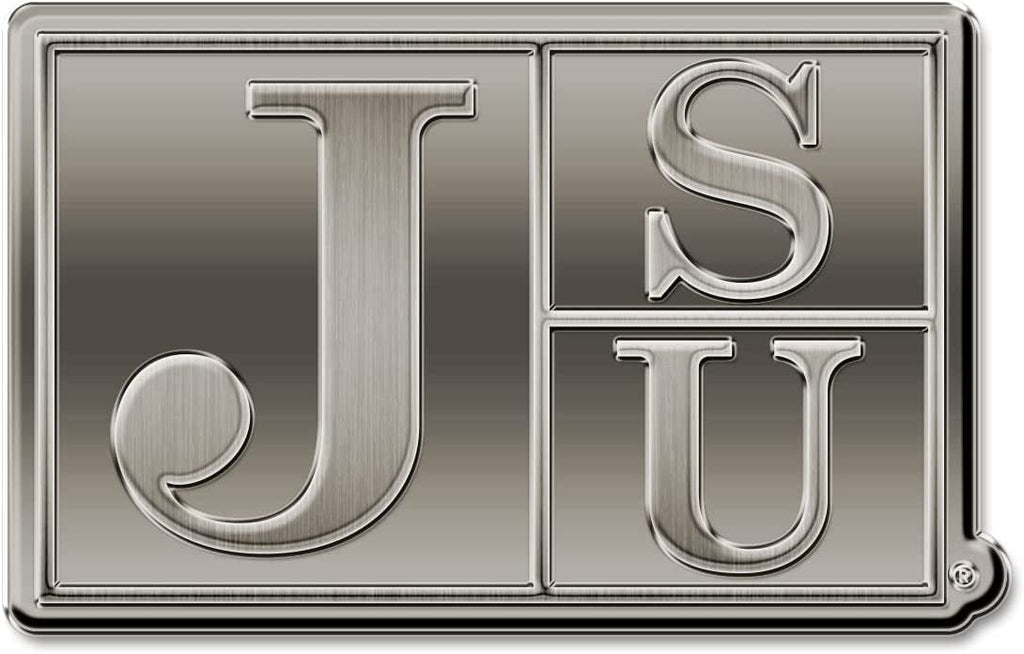 Jackson State University Tigers Solid Metal Auto Emblem Antique Nickel for Car/Truck/SUV
