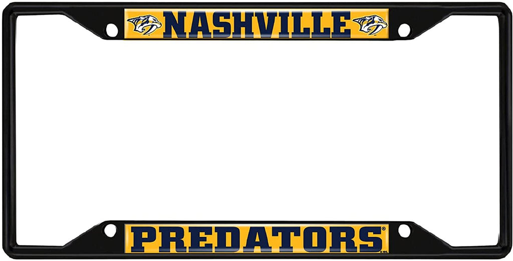 FANMATS 31386 Nashville Predators Metal License Plate Frame Black Finish