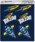 University of Toledo Rockets 6-Piece Decal Sticker Set, 5x6 Inch Sheet, Gift for football fans for any hard surfaces around home, automotive, personal items