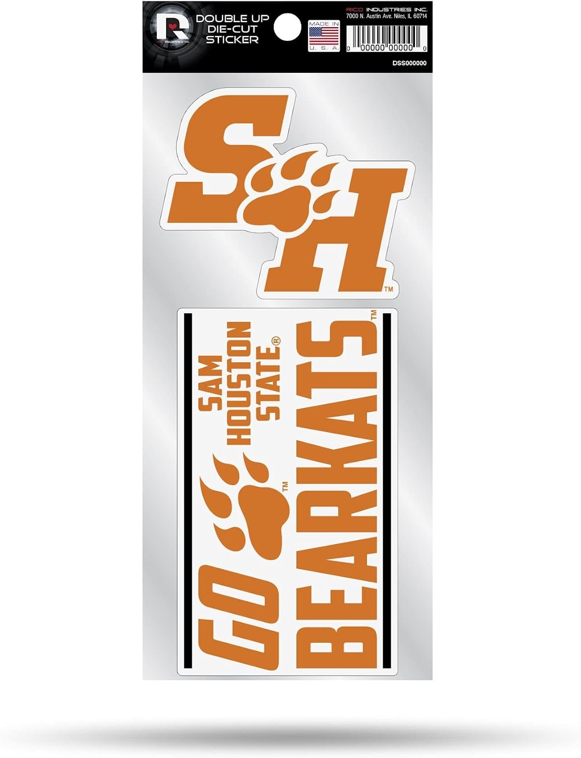 Sam Houston State University Bearkats Double Up Die Cut 2-Piece Sticker Sheet