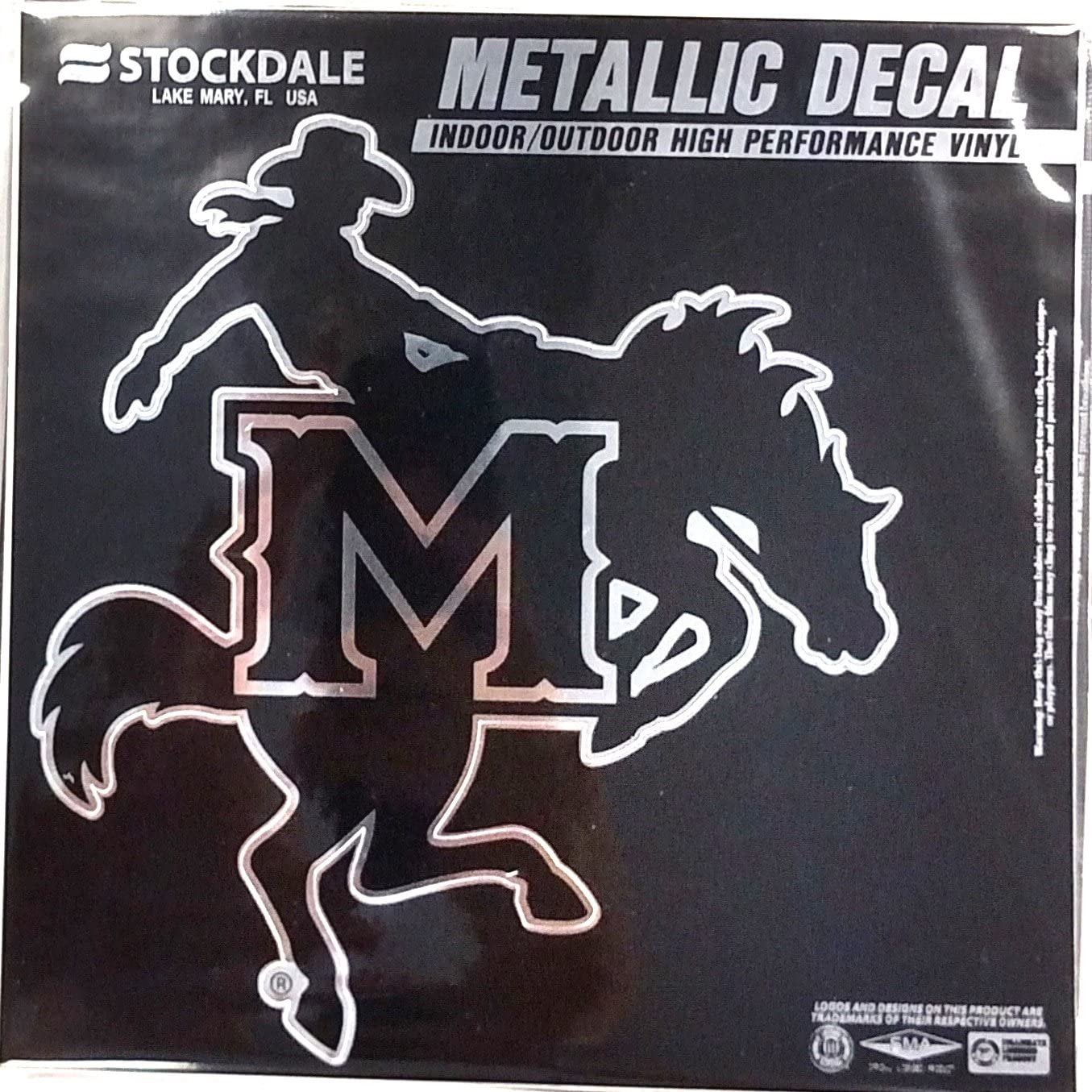 Mcneese State University Cowboys 6 Inch Decal Sticker, Metallic Chrome Shimmer Design