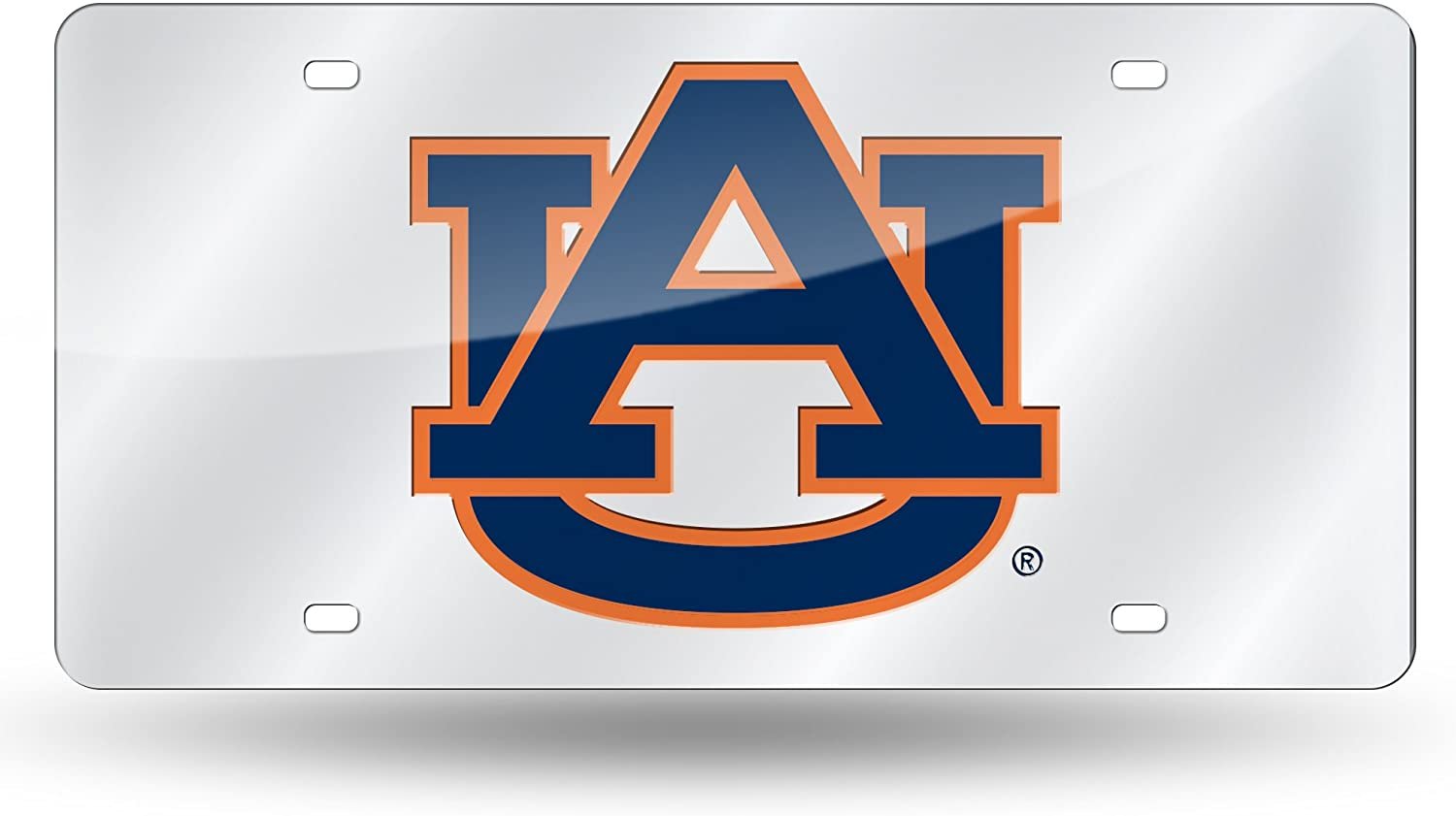 Auburn University Tigers Premium Laser Cut Tag License Plate, Mirrored Acrylic Inlaid, 12x6 Inch