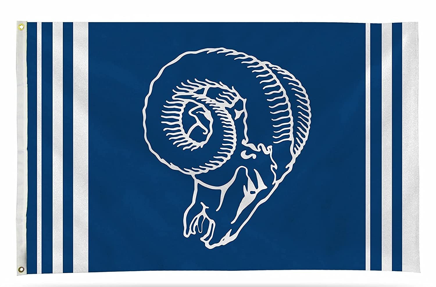 Los Angeles Rams Premium 3x5 Feet Flag Banner, Retro Logo, Metal Grommets, Outdoor Indoor, Single Sided