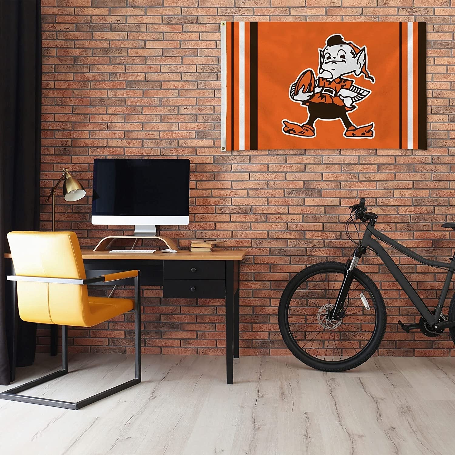 Cleveland Browns Premium 3x5 Feet Flag Banner, Retro Logo, Metal Grommets, Single Sided, Outdoor or Indoor Use