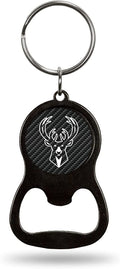 Milwaukee Bucks Keychain Bottle Opener Carbon Fiber Design Metal Basketball