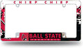 Ball State University Cardinals Metal License Plate Frame Chrome Tag Cover 12x6 Inch All Over Design
