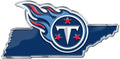 Tennessee Titans State Design Auto Emblem, Aluminum Metal, Embossed Team Color, Raised Decal Sticker, Full Adhesive Backing