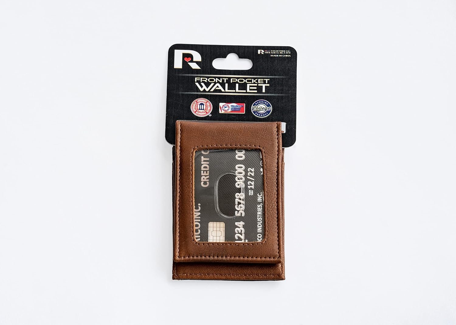 Rico Industries NHL Toronto Maple Leafs Premium Laser Engraved Vegan Brown Leather Front Pocket Wallet - Compact and Slim yet Sturdy Design - Perfect to Show Your Team Pride or Gift