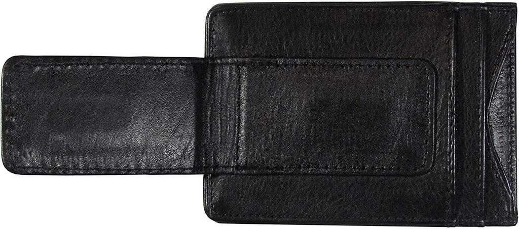 Atlanta Falcons Black Leather Wallet, Front Pocket Magnetic Money Clip, Printed Logo