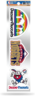 Denver Nuggets Triple Retro Throwback Spirit Decals Flat Vinyl Auto Home Sticker Sheet Basketball