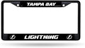 Tampa Ba Lightning Premium Black Metal License License Plate Frame Chrome Tag Cover, 12x6 Inch