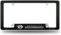 Nashville Predators Metal License Plate Frame Chrome Tag Cover Carbon Fiber Design 6x12 Inch