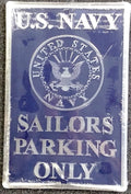 Navy Blue 12"x18" Large Metal Embossed Parking Sign Room Wall US United States Military