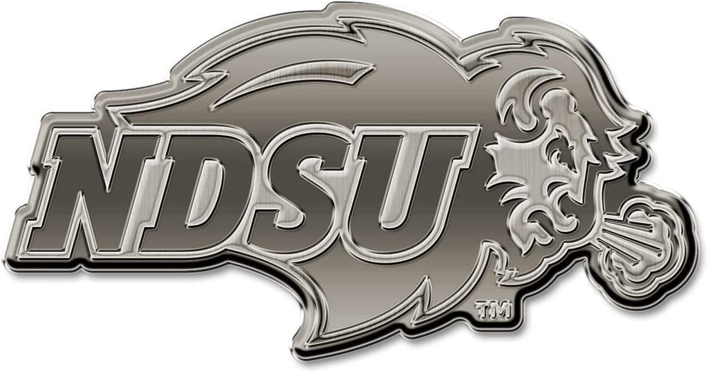 North Dakota State University Bisons Solid Metal Auto Emblem Antique Nickel for Car/Truck/SUV