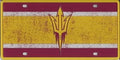 Arizona State University Sun Devils Premium Laser Cut Tag License Plate, Vintage Design, Mirrored Acrylic Inlaid, 6x12 Inch