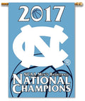 University of North Carolina Tar Heels 2017 Champions Premium 2-Sided Banner Flag, 28x40 Inch, Sleeve at Top for Accepting Pole, Display Pole Sold Seperately