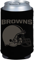 Cleveland Browns 2-Pack Tonal Black Design CAN Beverage Insulator Neoprene Holder Cooler Coolie Football