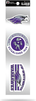 Wisconsin Whitewater Warhawks Triple Retro Throwback Spirit Decals Flat Vinyl Auto Home Sticker Sheet University of