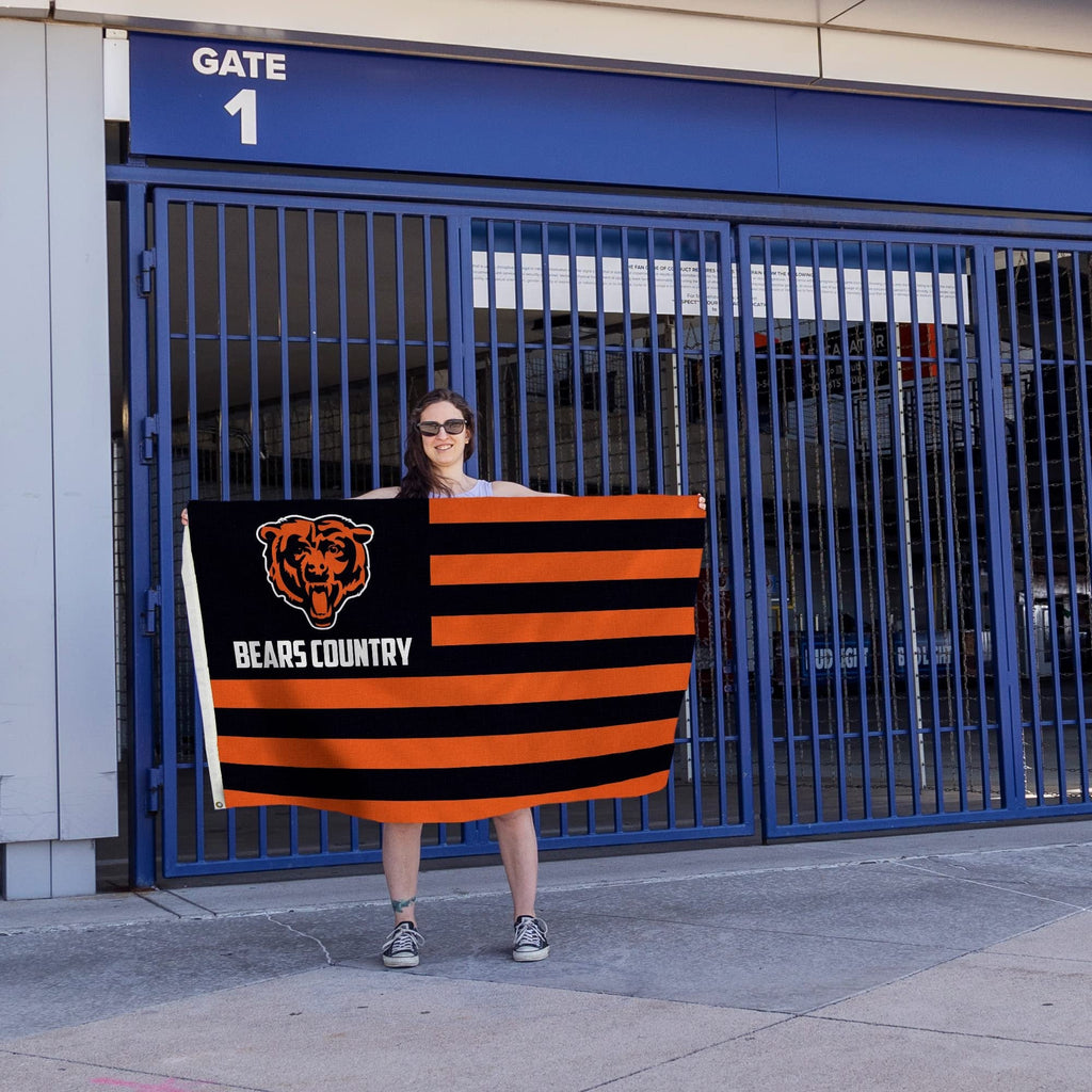 Rico Industries NFL Chicago Bears Country 3' x 5' Banner Flag 3' x 5' Banner Flag Single Sided - Indoor or Outdoor - Home Décor
