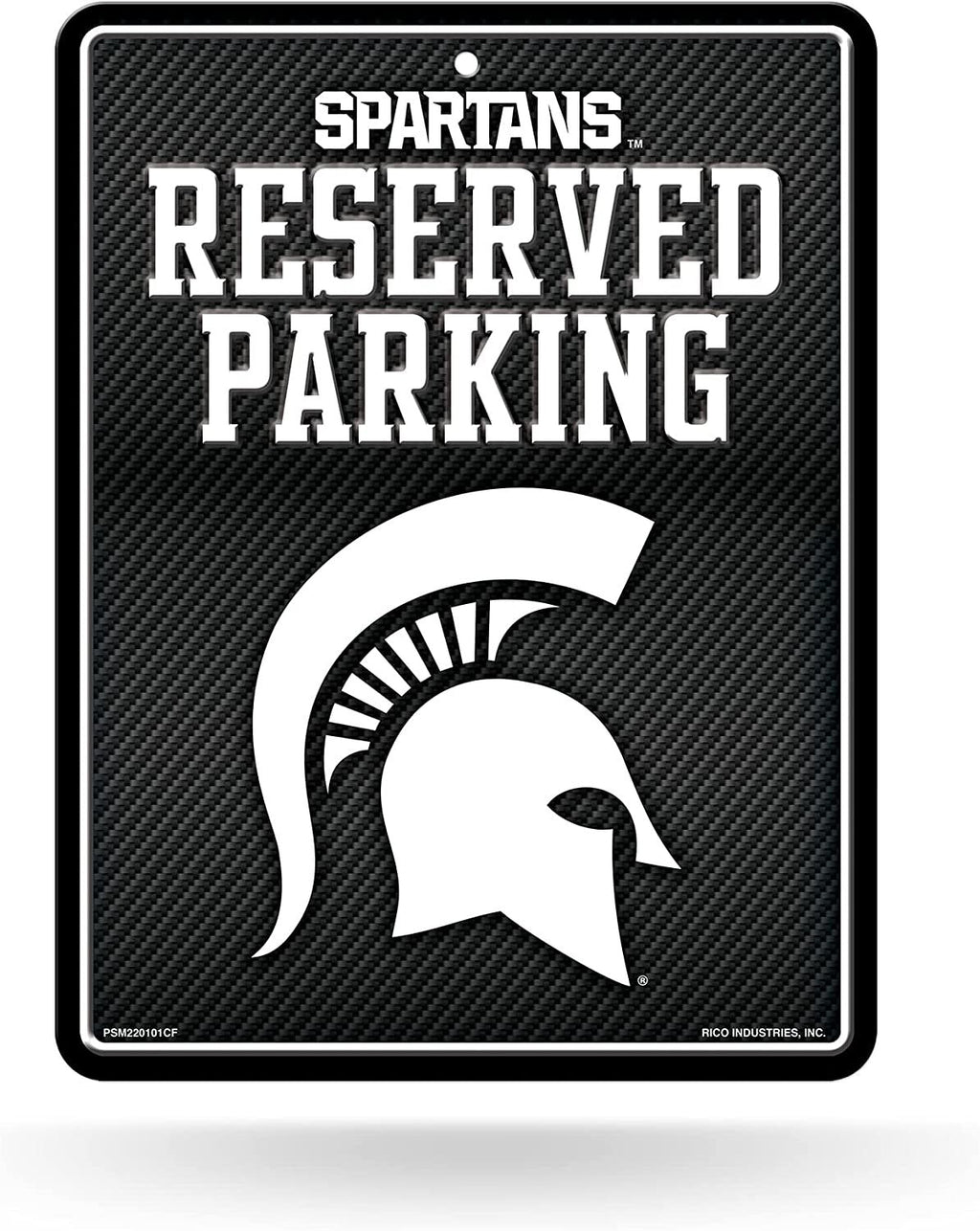 Michigan State University Spartans Metal Parking Novelty Wall Sign 8.5 x 11 Inch Carbon Fiber Design
