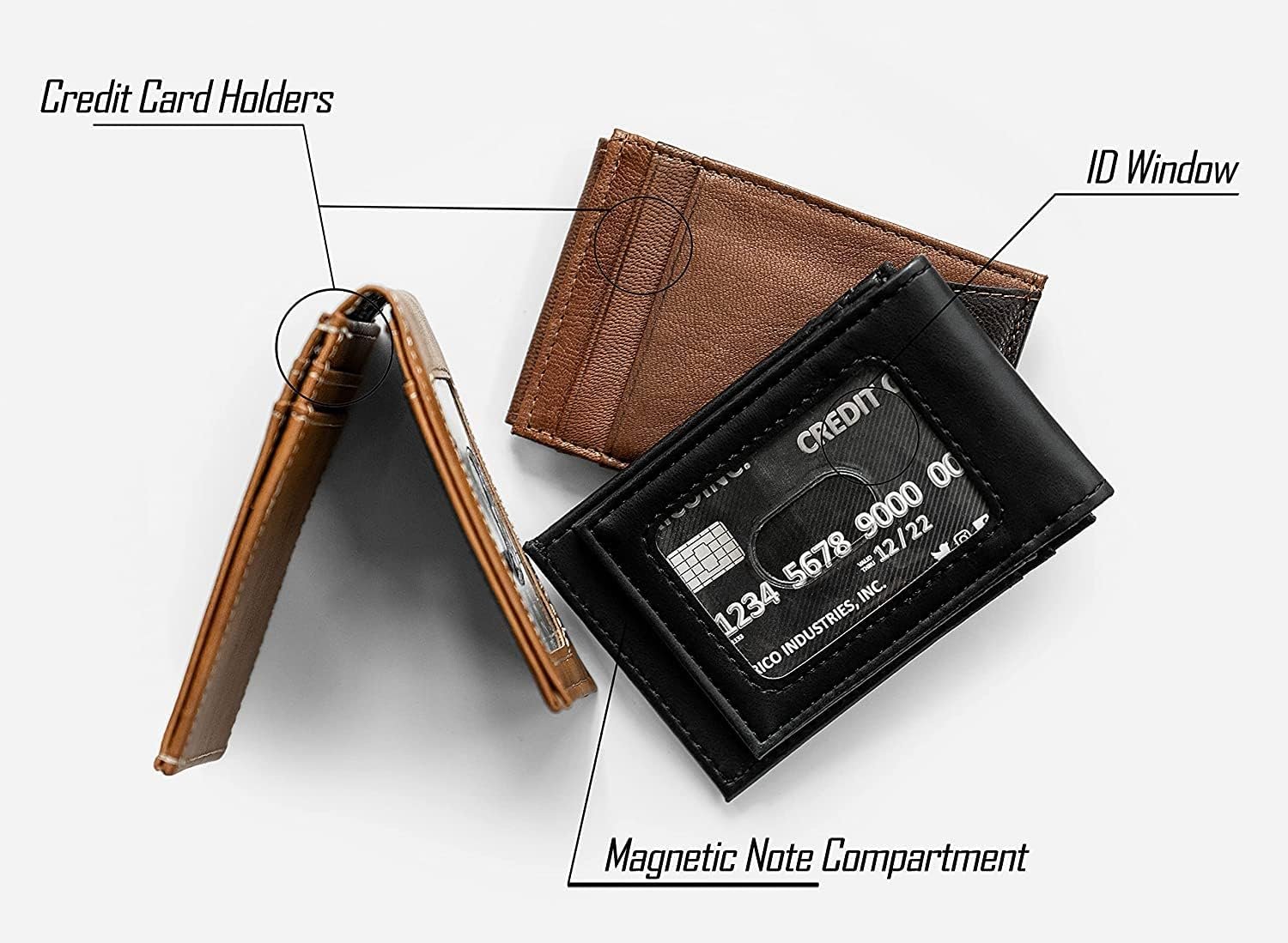 NCAA University of Kansas Jayhawks Men’s Front ID Pocket Brown Wallet- Premium 8 Pocket Laser-Engraved Team Logo on Vegan Leather- Minimalist Design, Credit Card Holder- Ideal for Travel or Men’s Gift