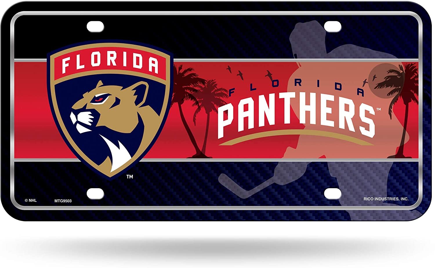 Florida Panthers Metal Auto Tag License Plate, City Design, 6x12 Inch