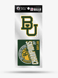 Baylor University Bears 2020-2021 Basketball National Champions Sticker Decal Sheet 2-Piece, 4 Inch Double Up