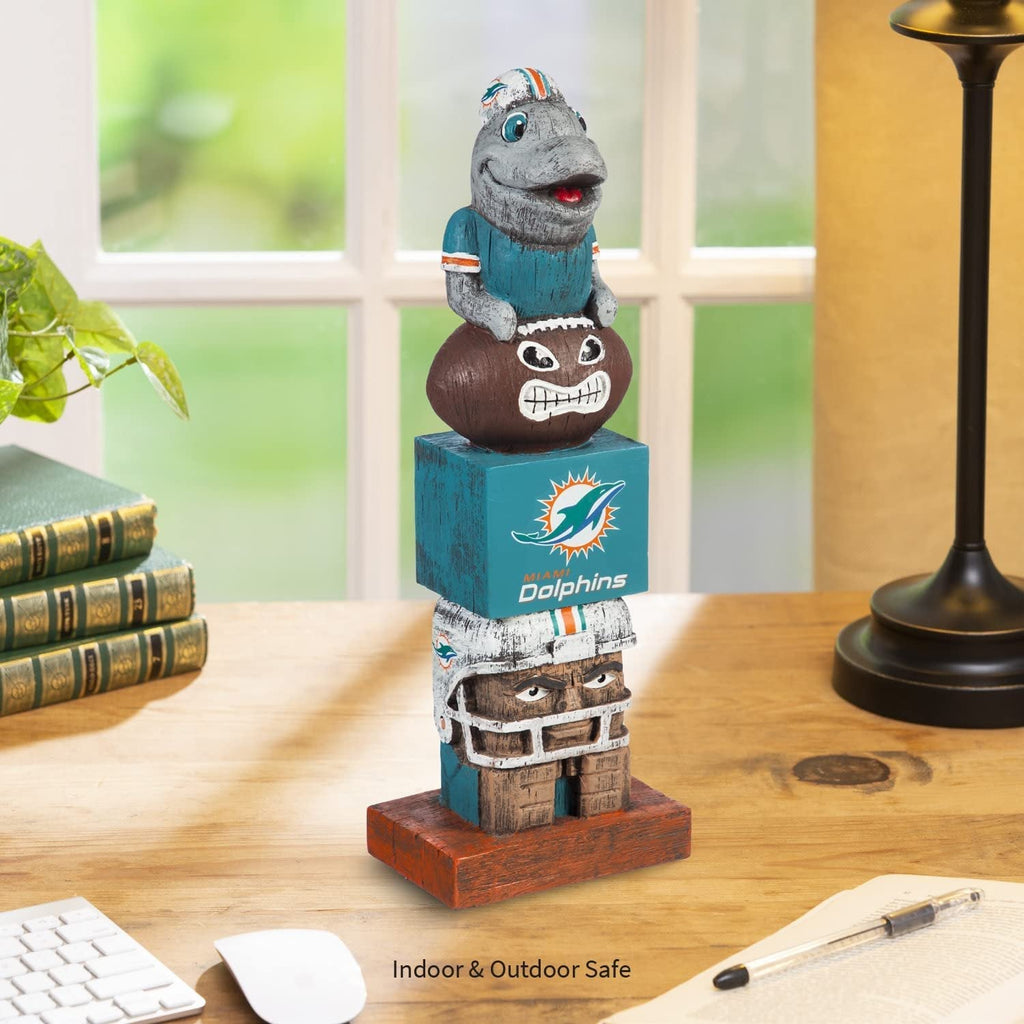 Miami Dolphins 16 Inch Tiki Totem Garden Statue Resin Outdoor Decoration