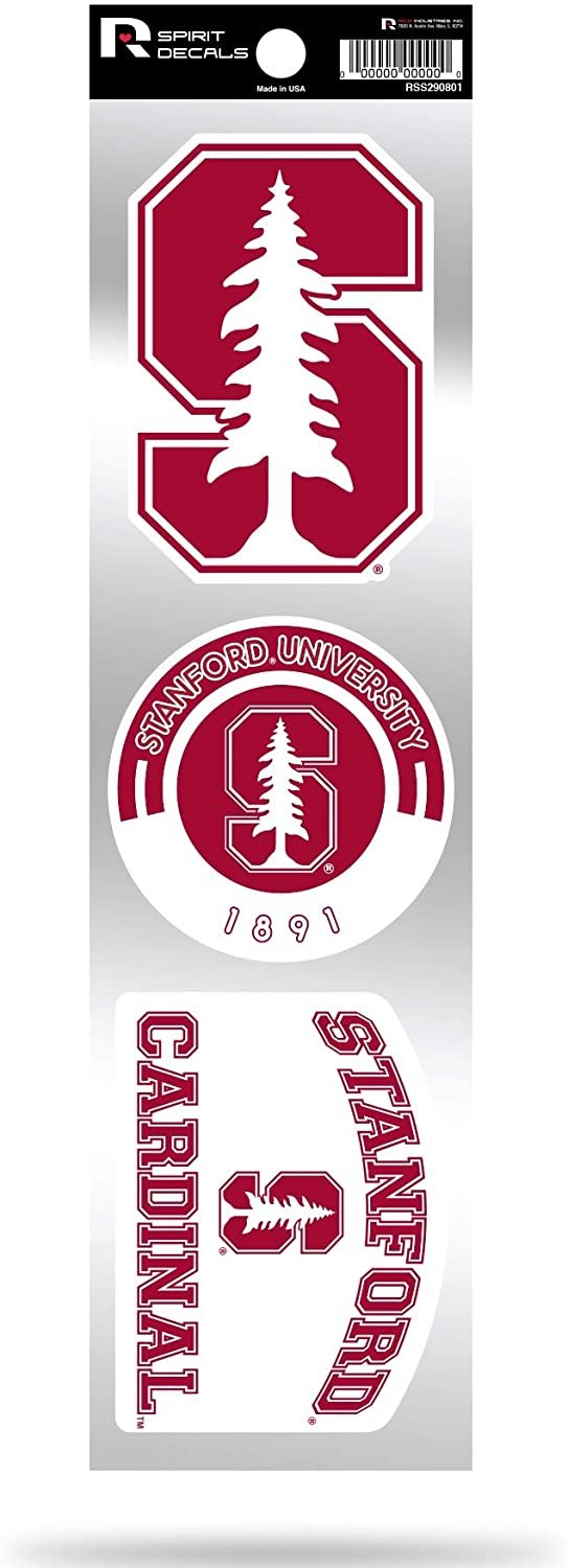 Stanford Cardinal Triple Retro Throwback Spirit Decals Flat Vinyl Auto Home Sticker Sheet University of