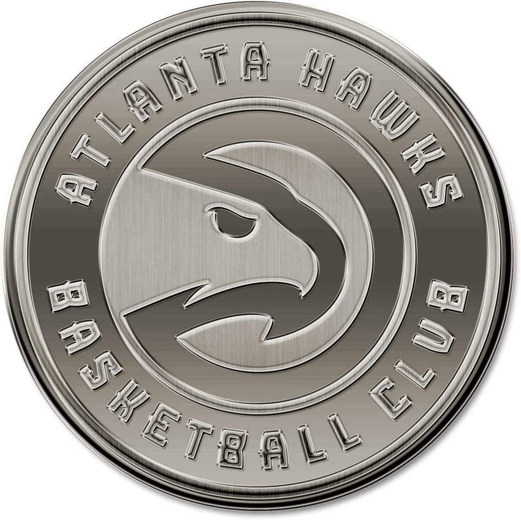 Atlanta Hawks Solid Metal Auto Emblem Antique Nickel for Car/Truck/SUV